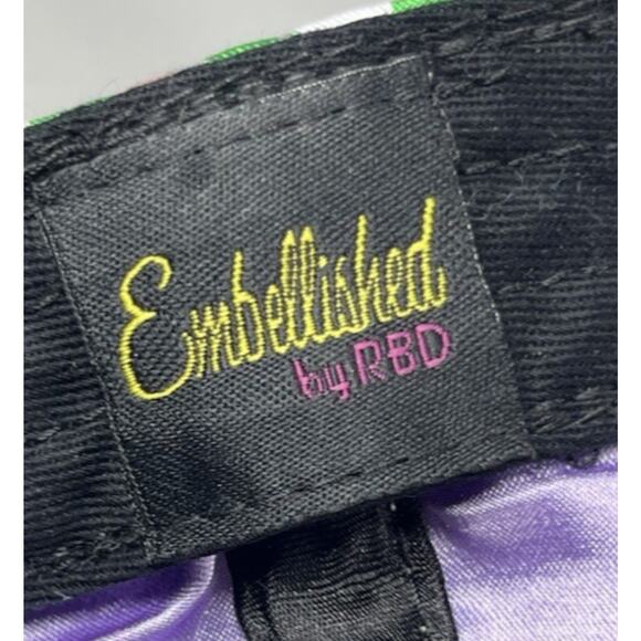 Heart Print Hat Ball Cap with Satin Lining Adjustable White Green Pink - Picture 8 of 9